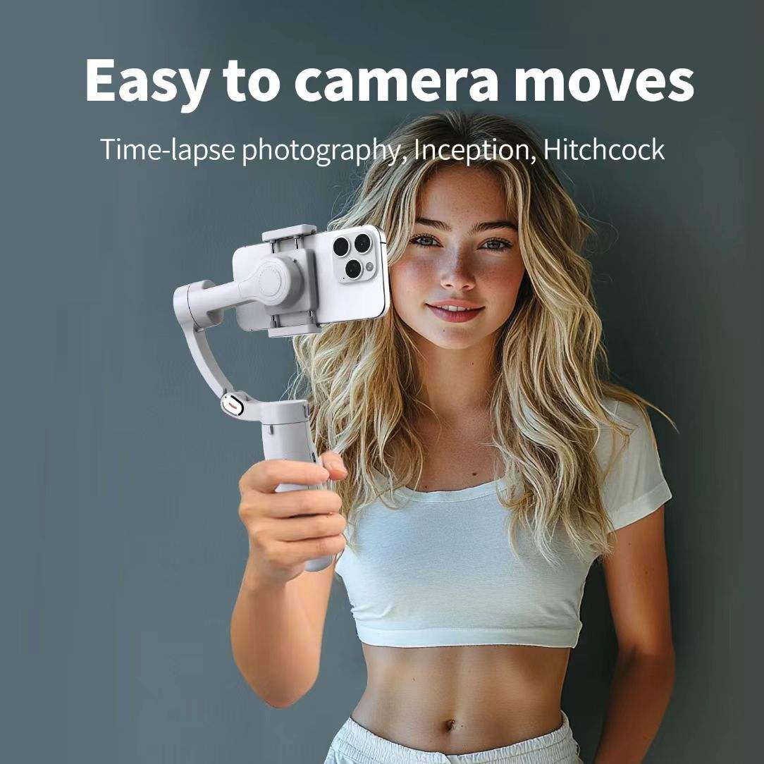 Sammenleggbar 3-akset gimbal-stabilisator med ansiktsgjenkjenning