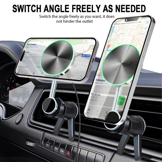 Magnetisk trådløs billader og telefonholder til ventilasjonsgitter (iPhone 15)