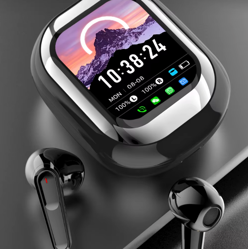 TWS Bluetooth 5.4-øretelefoner med støyreduksjon og LED-display