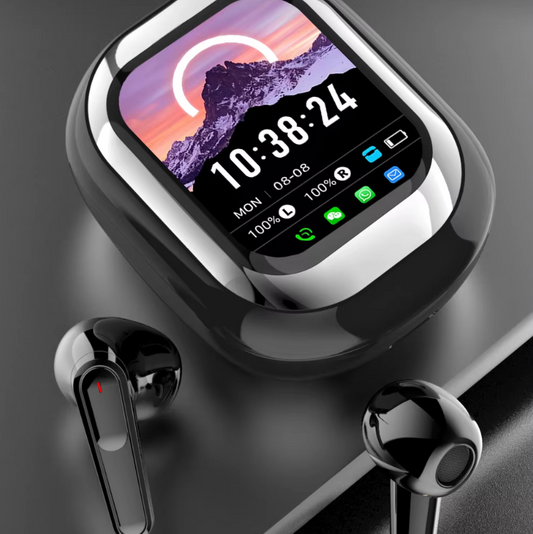 TWS Bluetooth 5.4-øretelefoner med støyreduksjon og LED-display